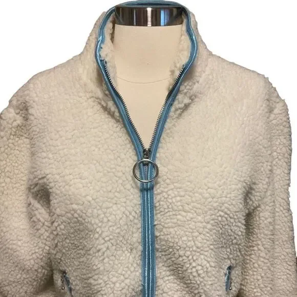 Ivory Ella - Full Zip Faux Sherpa Jacket sz Small - Picture 6 of 13